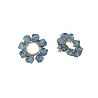 Crystal Circle Earrings - BLUE