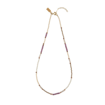 Utulivu Assorted Beaded Necklace - PINK/PEARL/AMETHYST/HONEY