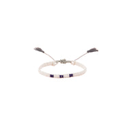 2 Line Warrior Bracelet - WHITE/NAVY