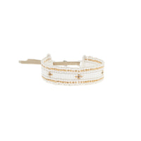 Narrow Cross Warrior Bracelet - WHITE/GOLD