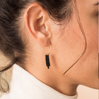 3 Drop XS Hoop Earring - BLACK