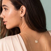 Short Block Tassel Necklace on Chain - PINK/GOLD