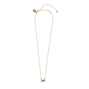 Semi Precious Utulivu Chain Necklace With Teardrops - MIXED PINKS/TRANSLUCENT GRAY/GOLD